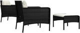 vidaXL Poly Rattan Patio Lounge Set - Five-Piece Garden Furniture Set with Soft Cushions and Sturdy Tabletop - Black - Photo 5