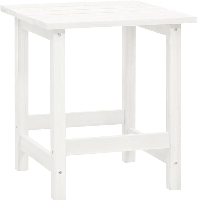 White Solid Fir Wood Adirondack Chair with Table Ergonomic Standard Outdoor Furniture for Garden Patio Comfortable Relaxation
