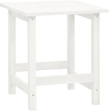 White Solid Fir Wood Adirondack Chair with Table Ergonomic Standard Outdoor Furniture for Garden Patio Comfortable Relaxation