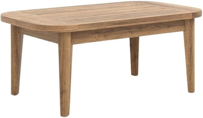 Brown Wooden Coffee Table, Rectangular Outdoor Coffee Table for Patio Seating Areas, Ideal for Decks and Garden Lounges