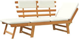 Garden Bench Deck Bench Patio Bench with Cushions 2-in-1 74.8" Solid Acacia Wood - Photo 8