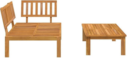 Pallet Sofa Set Natural Wood Solid Acacia Wood Medium-Sized Couch Patio Set for Terrace Outdoor