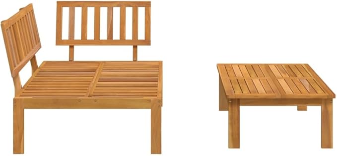 Pallet Sofa Set Natural Wood Solid Acacia Wood Medium-Sized Outdoor Furniture Outdoor Couch Poolside Lounge Furniture Backyard Seating Ensemble for Deck Balcony Patio Garden