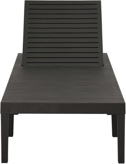 Adjustable Patio Sun Lounger with Thick Cushions, Brown Poly Rattan Outdoor Chaise Lounge for Poolside Garden Balcony Relaxation, Durable Steel Frame