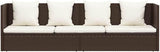 Brown PE Rattan Foldable Cushioned Sun Lounger with 4 Pillows and 7-Level Adjustable Backrest for Patio Garden Poolside - Photo 6