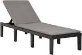 Sun Lounger with Cushion Plastic Anthracite, Outdoor Chaise Lounge Chair for Beach, Sunbathing, Patio, Pool, Lawn, Deck - Photo 1