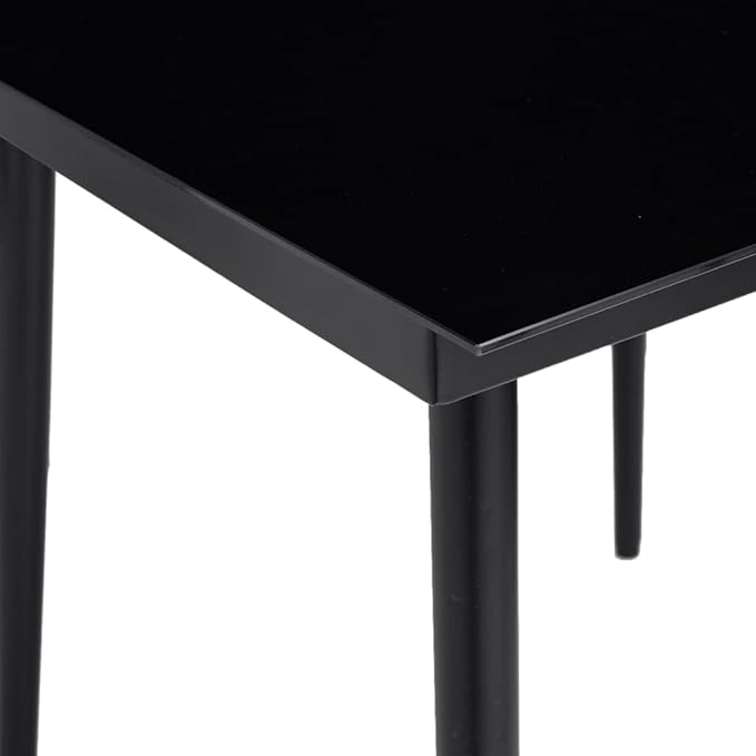 Square Outdoor Dining Table, 31.5 Inch Patio Metal Table with Glass Top - Photo 5