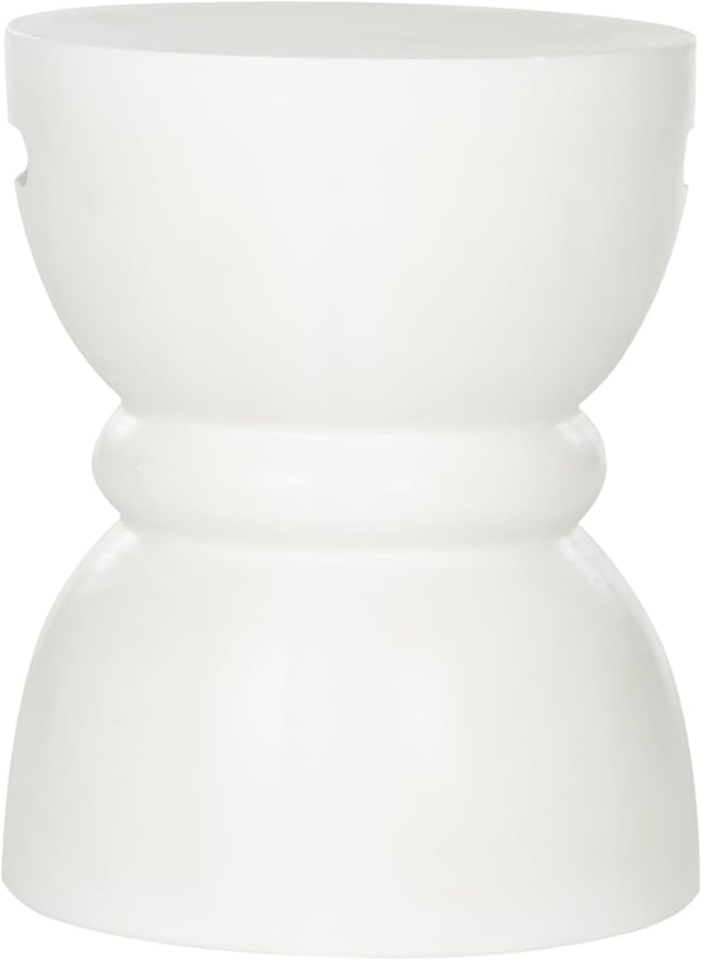 SAFAVIEH Outdoor Collection Haruki Modern Ivory Concrete Round Accent Table (Fully Assembled)