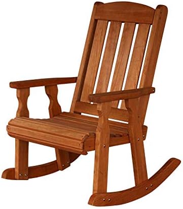 Amish Heavy Duty 600 Lb Mission Pressure Treated Rocking Chair (Cedar Stain)