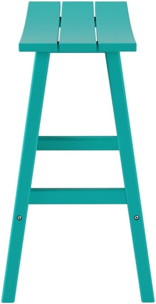 Costaelm All-Weather Outdoor Bar Stools, 29" Height Patio Stools & Bar Chairs, Adirondack Poly Patio Bar Stool for Patio, Deck, Kitchen Counter and Garden, Turquoise