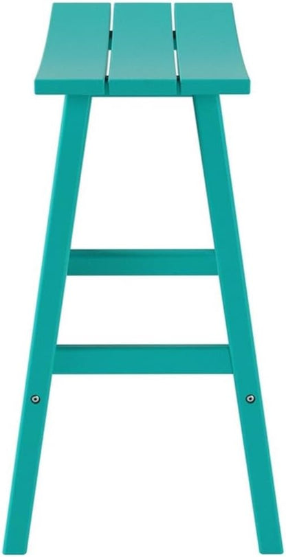 Costaelm All-Weather Outdoor Bar Stools, 29" Height Patio Stools & Bar Chairs, Adirondack Poly Patio Bar Stool for Patio, Deck, Kitchen Counter and Garden, Turquoise