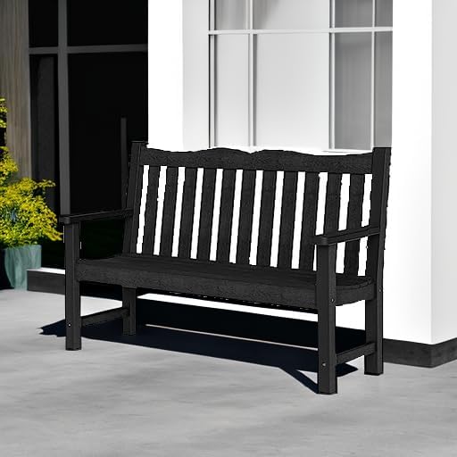 Stoog All-Weather 2-Person Outdoor Bench, 800 lbs Capacity HIPS Plastic Garden Bench for Patio, Backyard, Porch and Park - Photo 6