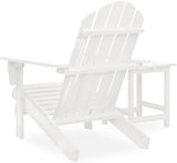 Patio Adirondack Chair with Table Solid Fir Wood White Garden Furniture - Photo 4