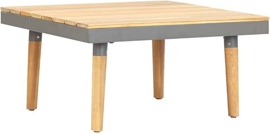 Garden Coffee Table,Center Table,Leisure Table,Hotel Lobby Tables,Console Table,Bedroom Table,Sofa Table,Balcony Table,for Living Room,Bedroom,Office,23.6"x23.6"x12.4" Solid Acacia Wood