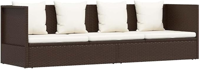 Outdoor PE Rattan Sun Lounger with Adjustable Backrest, Foldable Patio Garden Recliner Chair with Cushions and Pillows - Photo 2
