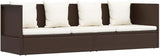 Brown PE Rattan Foldable Cushioned Sun Lounger with 4 Pillows and 7-Level Adjustable Backrest for Patio Garden Poolside - Photo 2