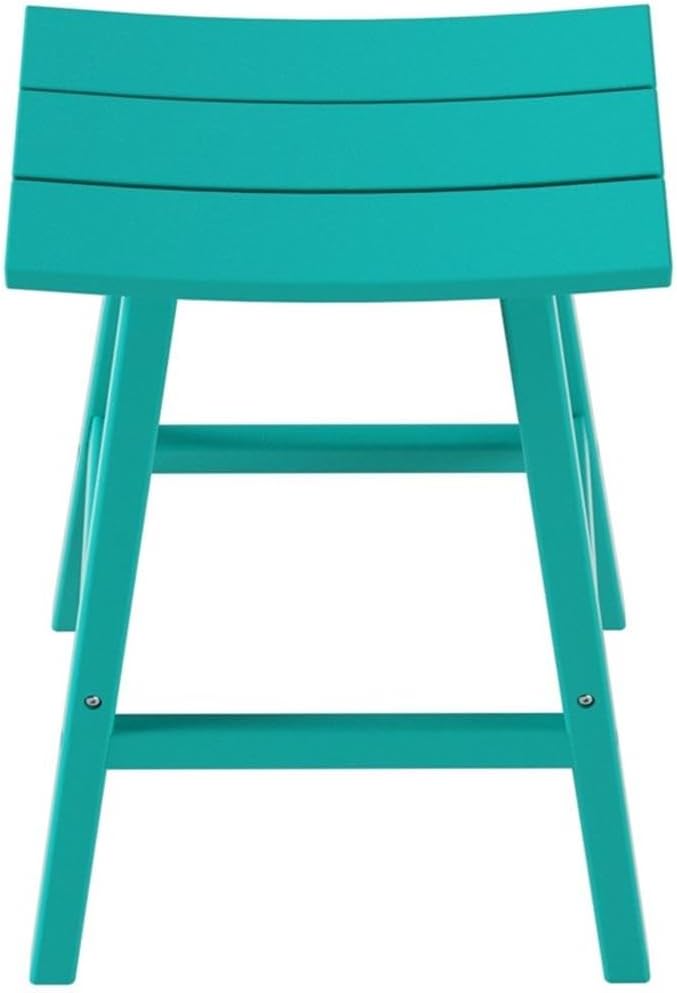 Costaelm All-Weather Bar Stools Set of 2, 29" Height Outdoor Bar Stools, Adirondack Poly Patio Bar Stool for Patio, Deck, Kitchen Counter and Garden, Turquoise