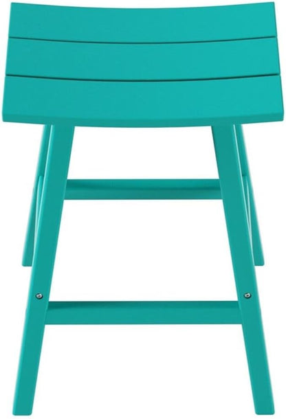 Costaelm All-Weather Bar Stools Set of 2, 29" Height Outdoor Bar Stools, Adirondack Poly Patio Bar Stool for Patio, Deck, Kitchen Counter and Garden, Turquoise
