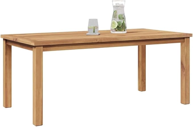 Modern Outdoor Coffee Table Solid Teak Wood 43.31x21.65x17.72 in Brown Patio Cocktail Table Weather Resistant for Garden Balcony Porch