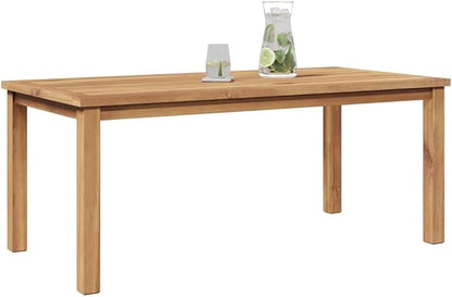 Modern Outdoor Coffee Table Solid Teak Wood 43.31x21.65x17.72 in Brown Patio Cocktail Table Weather Resistant for Garden Balcony Porch