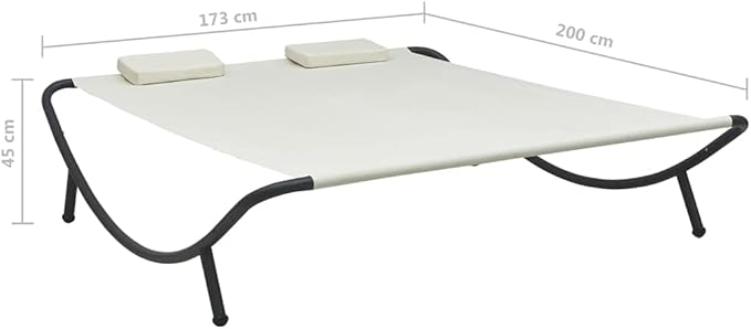 Double Chaise Lounge Outdoor with Adjustable Canopy and Pillow Extra Large Patio Hammock Bed Wheeled for Outside - Photo 2