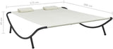 Double Chaise Lounge Outdoor with Adjustable Canopy and Pillow Extra Large Patio Hammock Bed Wheeled for Outside - Photo 2