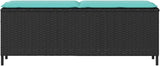 Garden Bench Deck Bench Patio Bench with Cushion Black 43.3"x11.8"x15.9" Poly Rattan - Photo 5