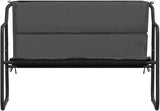 Anthracite Powder-Coated Steel Garden Bench, 2-Seater Outdoor Seating for Patio & Balcony - Photo 3