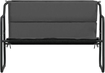 Anthracite Powder-Coated Steel Garden Bench, 2-Seater Outdoor Seating for Patio & Balcony, Weatherproof Durable Porch Furniture Bench Seating