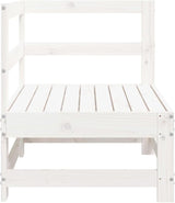 White Rustic Pinewood Outdoor Corner Sofa 24.4"x24.4"x27.8" Modular Patio Couch White Solid Wood Frame Lounge Seating - Photo 3