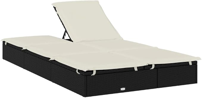 Double Outdoor Chaise Lounge, 79.1" Wicker Reclining Patio Lounge Chair with 5-Angle Backrest, All-Weather PE Rattan - Photo 7