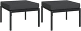 Patio Footstools with Gray Cushions 2 pcs 23.6"x23.6"x13.8" Steel Outdoor Chairs Furniture Balcony Furniture Suitable - Photo 3
