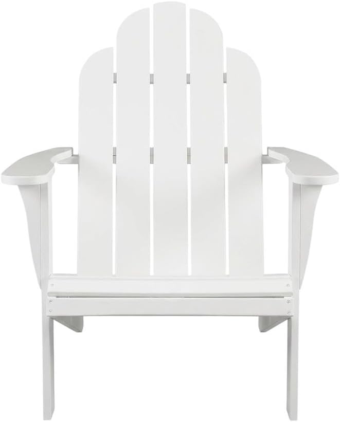 White Adirondack Chair in Solid Acacia Wood, Durable Craftsmanship, Classic Comfortable Design, Ideal for Patio, Garden, Outdoor Living