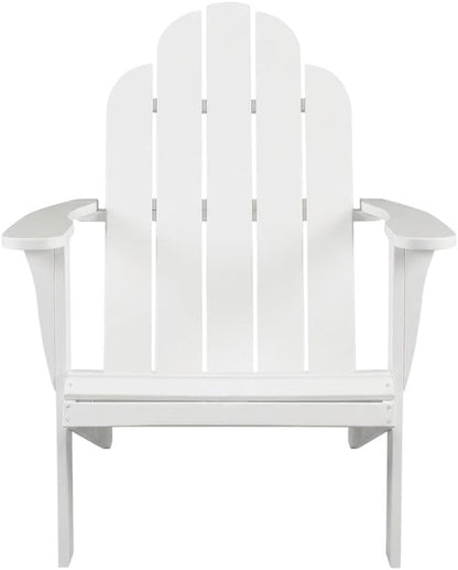 White Adirondack Chair in Solid Acacia Wood, Durable Craftsmanship, Classic Comfortable Design, Ideal for Patio, Garden, Outdoor Living