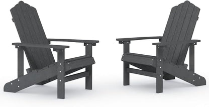 Garden Chair Anthracite HDPE High Density Polyethylene Standard 4-Piece Set for Patio Outdoor Seating with Durable Weather-Resistant Design and Comfortable Wide Armrests