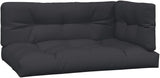 Patio Sofa Black and Natural Wood Solid Acacia Wood, Polyester Fabric Outdoor Sectional Deck Couch for Lawn Garden - Photo 5