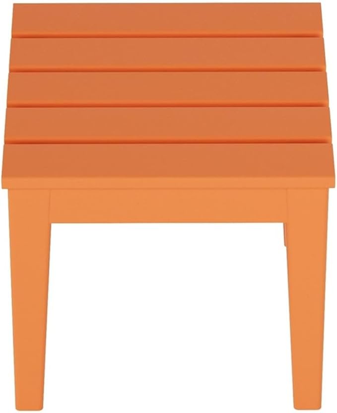 Costaelm Small Outdoor Side Table, Patio End Table Weather Resistant Outdoor Coffee Table, Square Conversation Table for Indoor, Porch, Balcony, Garden, Poolside, Deck, Orange