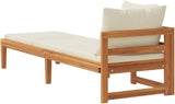 Solid Acacia Wood Patio Sun Lounger with Cushion, Durable Outdoor Garden Sunbed for Leisure, Adjustable Armrest Design - Photo 6