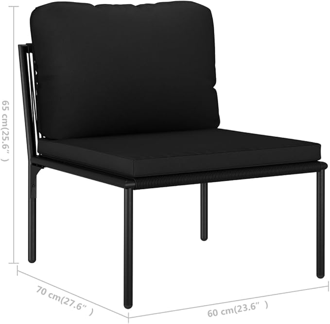 vidaXL 6-Piece Weather-Resistant Patio Lounge Set with Cushions - Elegant Outdoor PVC and Powder-Coated Steel Sectional - Photo 3