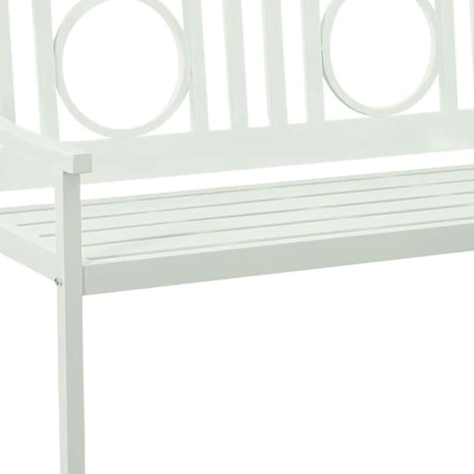 HomeRoots 45" White Metal Garden Patio Bench