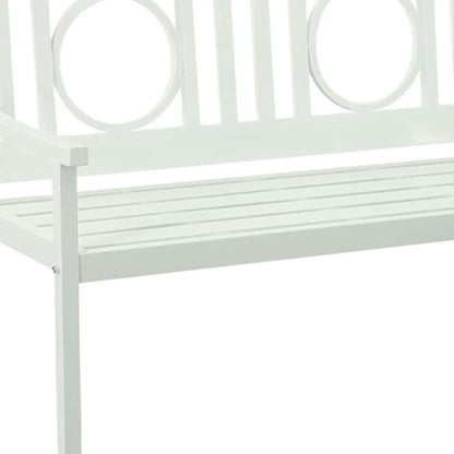 HomeRoots 45" White Metal Garden Patio Bench