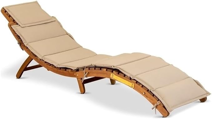 East West Furniture BHNU1NA Helena Patio Chaise Lounge - Outdoor Acacia Wood Sunlounger Chairs for Poolside, Deck, Lawn, 72x22x25 Inch, Natural Oil