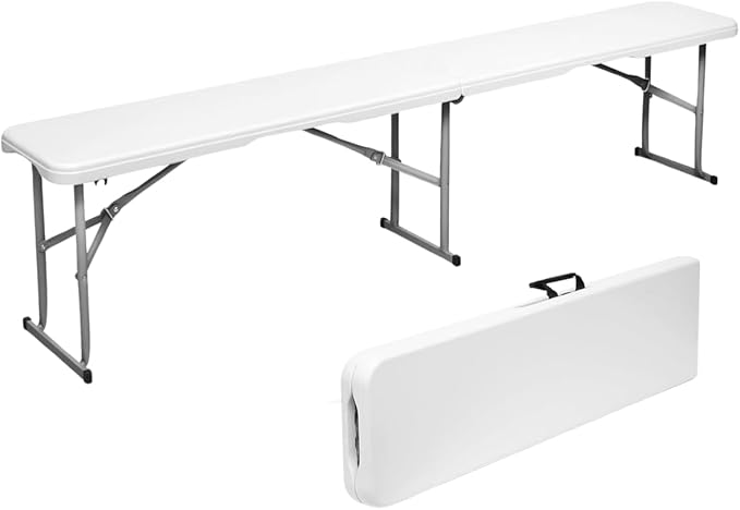 Plastic Folding Bench - Portable Bench Used for Indoor, Outdoor, Picnic, Party, Camping, Dining Seat - Photo 1