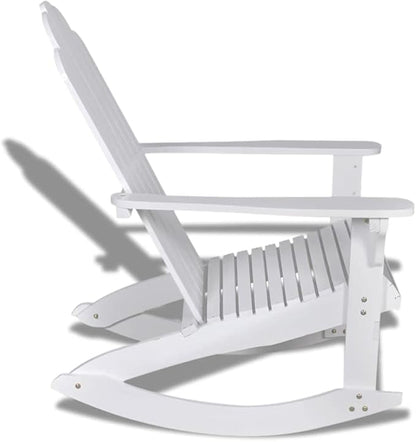 (Fast Shipments) Wooden Rocking Chair | for Porch, Lawn, Garden, Backyard, Balcony, Deck, Pool, Indoor, Outdoor Garden Rocking Chair Wood White