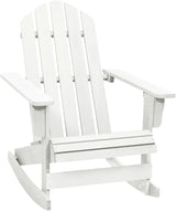 Vintage Wooden Outdoor Rocking Chair White Hardwood Medium Patio Rocking Chair for Balcony Porch Relaxation Durable - Photo 1