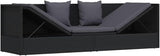 Outdoor Chaise Lounge Sofa with Adjustable Armrests and Removable Cushions, 3-Seater Patio Furniture in Black - Photo 5