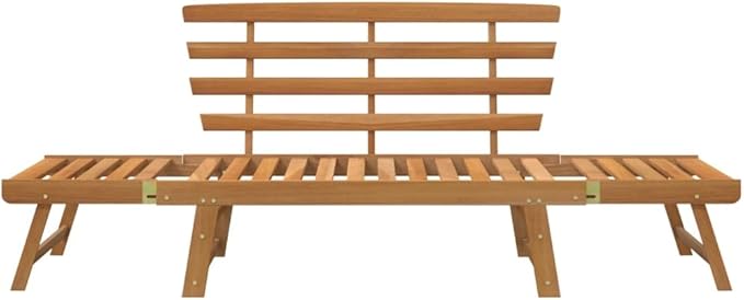 Patio Bench, Bench with Backrest, Garden Bench, Park Bench for Patio, Garden, Yard, Lawn,2-in-1 74.8" Solid Acacia Wood