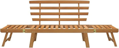 Patio Bench, Bench with Backrest, Garden Bench, Park Bench for Patio, Garden, Yard, Lawn,2-in-1 74.8" Solid Acacia Wood