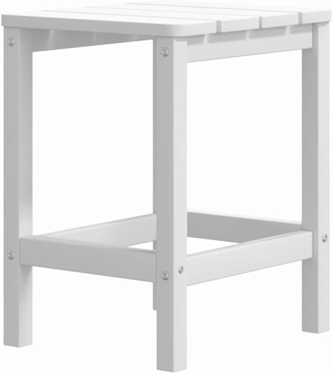 White HDPE Adirondack Garden Chair Set with Matching Table for Patio - Photo 6