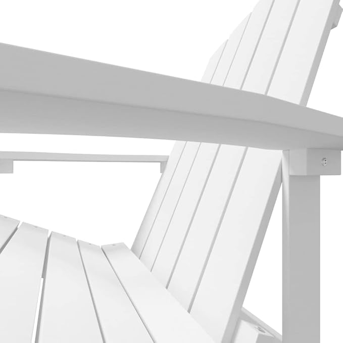 White Adirondack Chair High Density Polyethylene HDPE Outdoor Furniture with Wide Armrests for Patio Garden Balcony - Photo 7